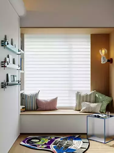 Modern Cozy Small Bedroom with Window Seat 010