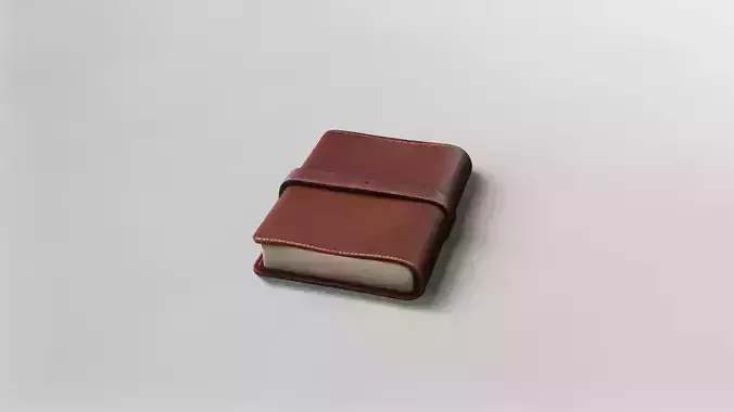 Realistic Leather-Bound Notebook 3D Model