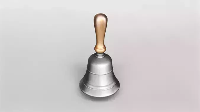 Classic Handheld Metal Bell with Wooden Handle