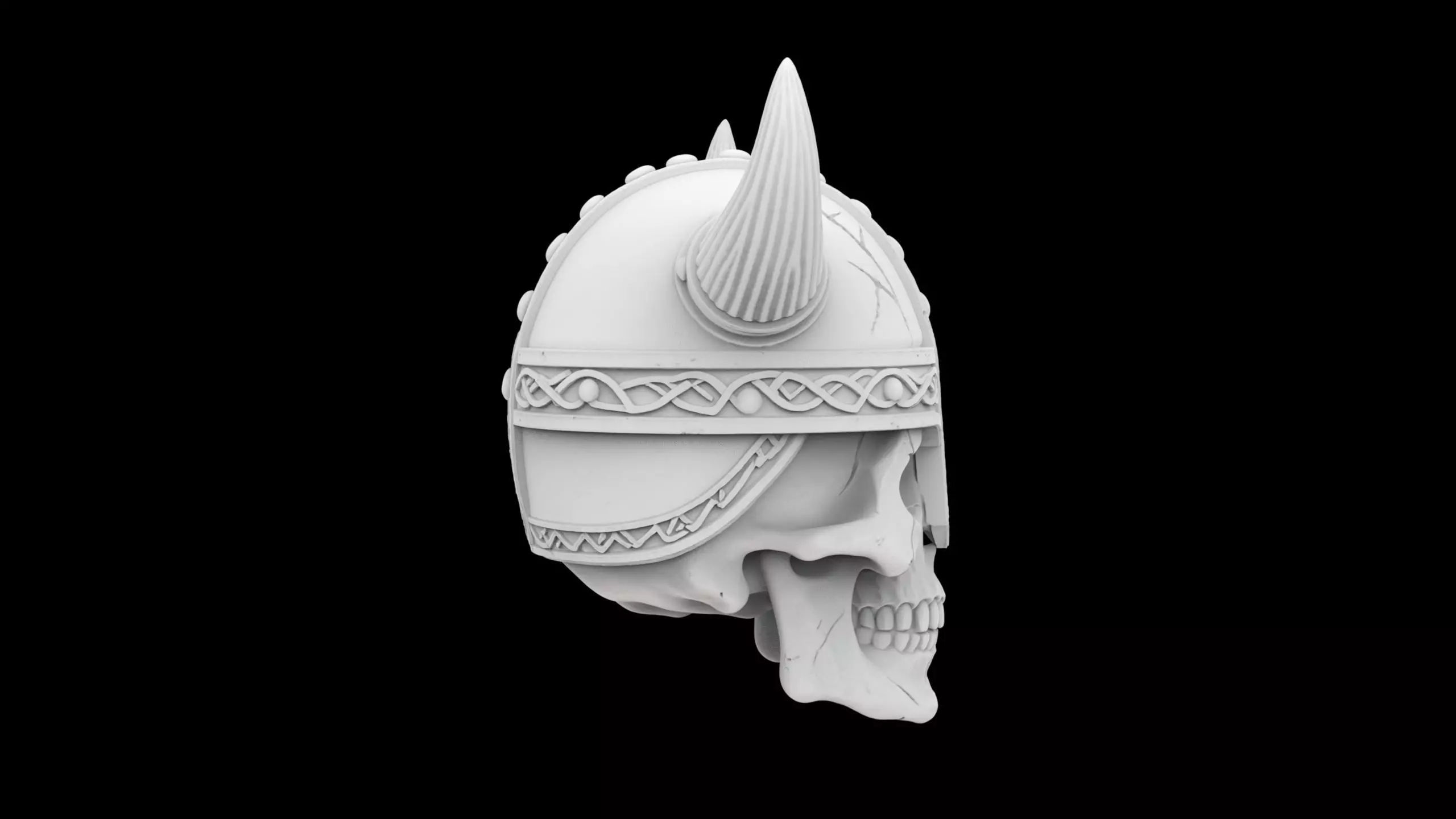 Viking Warrior Skull 3D Print Model 3D print model_5