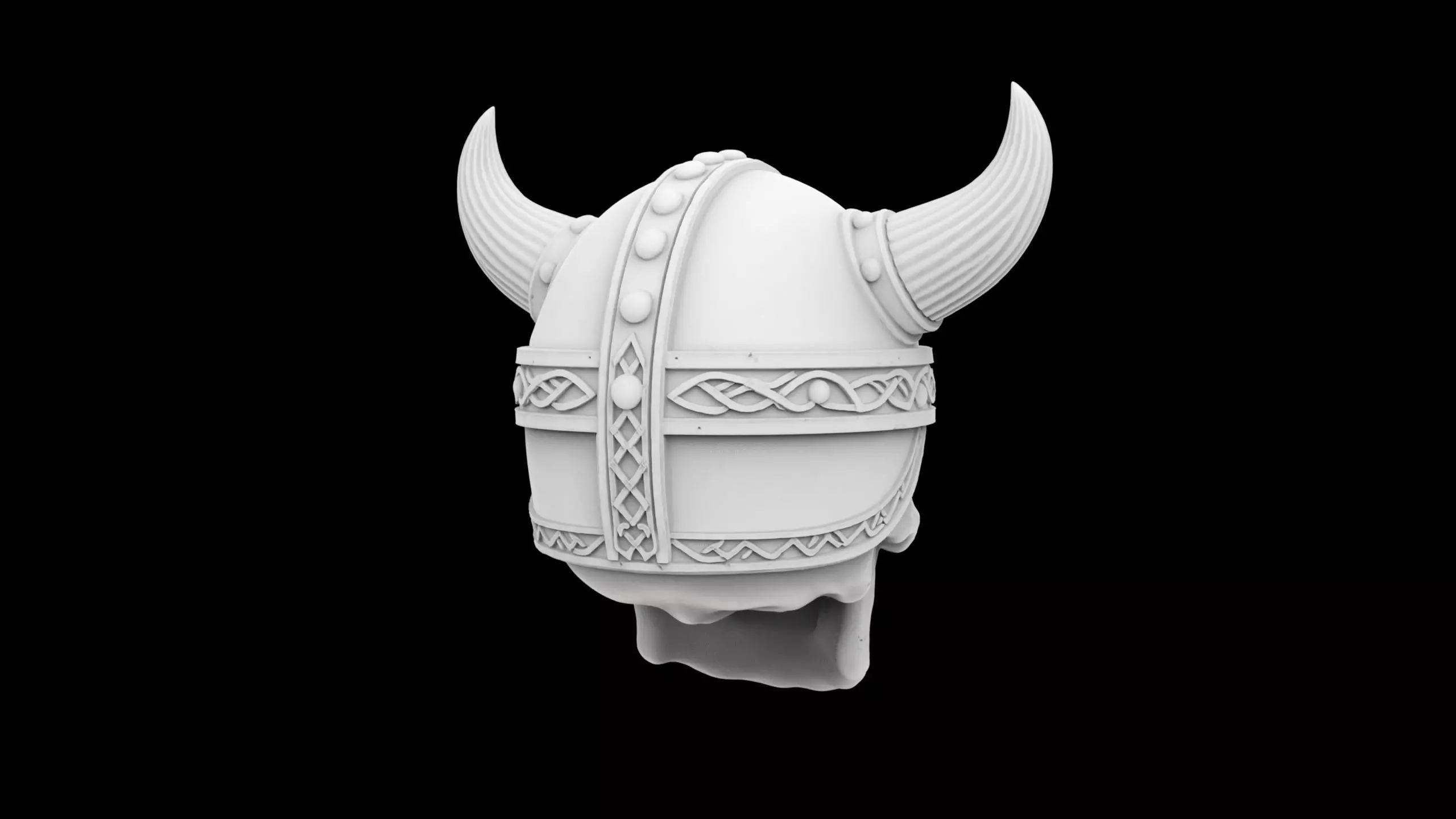 Viking Warrior Skull 3D Print Model 3D print model_4