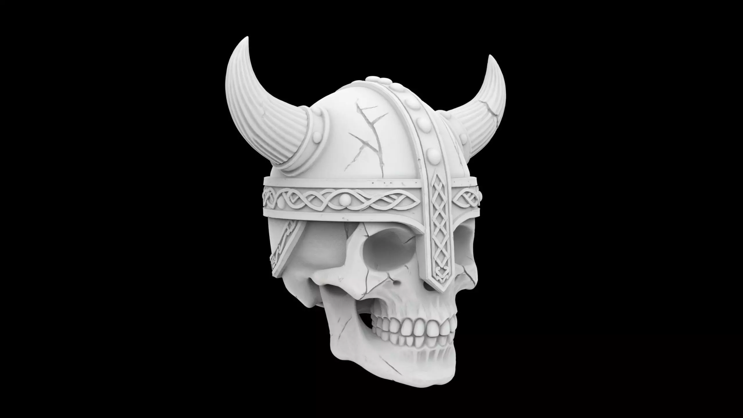 Viking Warrior Skull 3D Print Model 3D print model_0