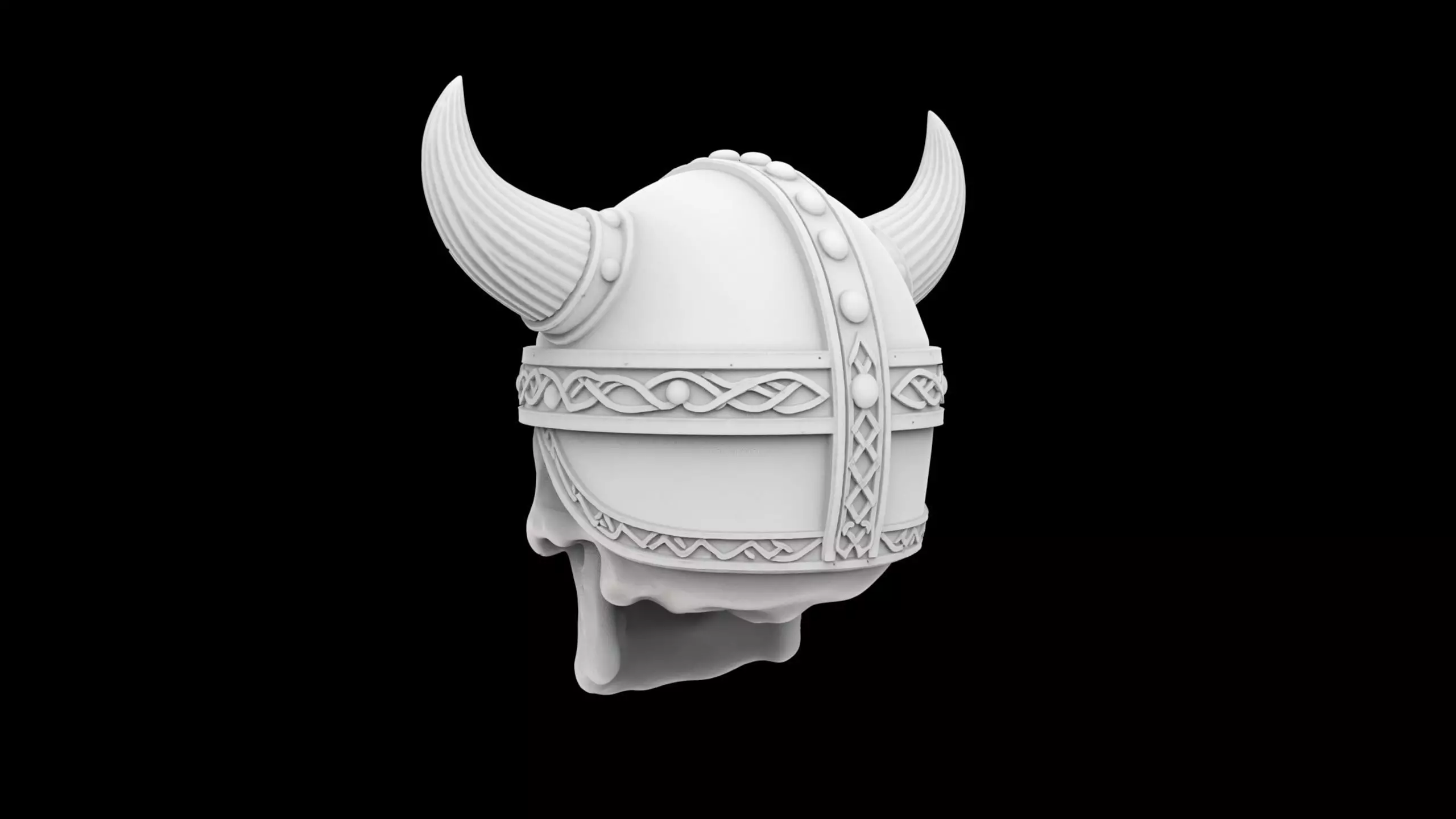 Viking Warrior Skull 3D Print Model 3D print model_3