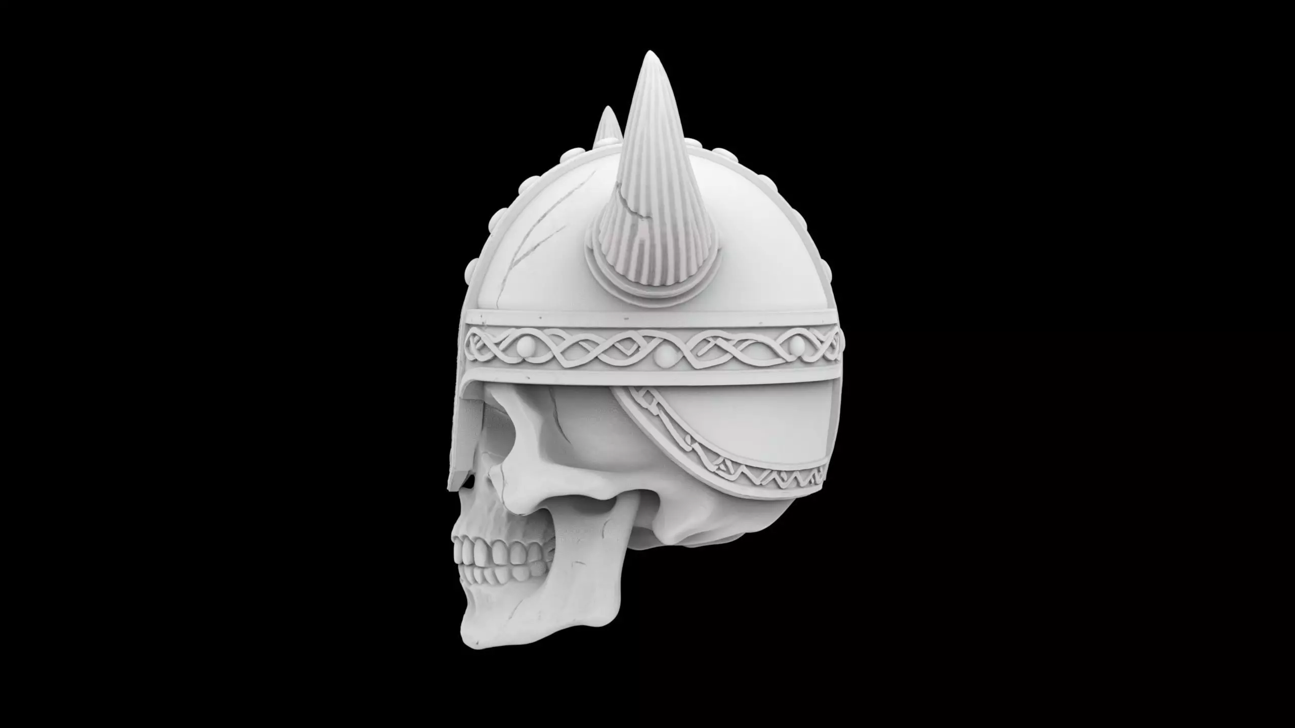 Viking Warrior Skull 3D Print Model 3D print model_2