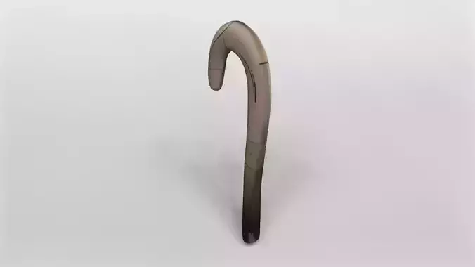 Realistic Wooden Walking Cane 3D Model