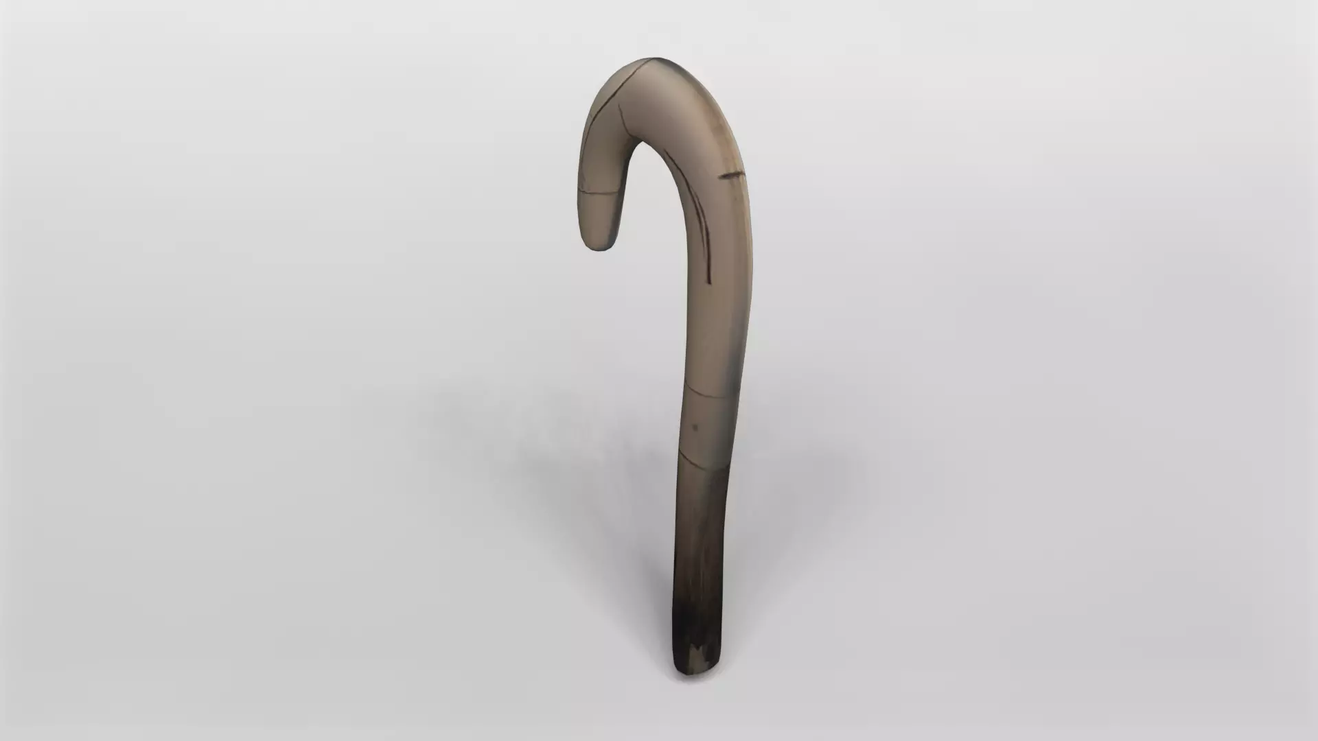 Realistic Wooden Walking Cane 3D Model 3D model_0