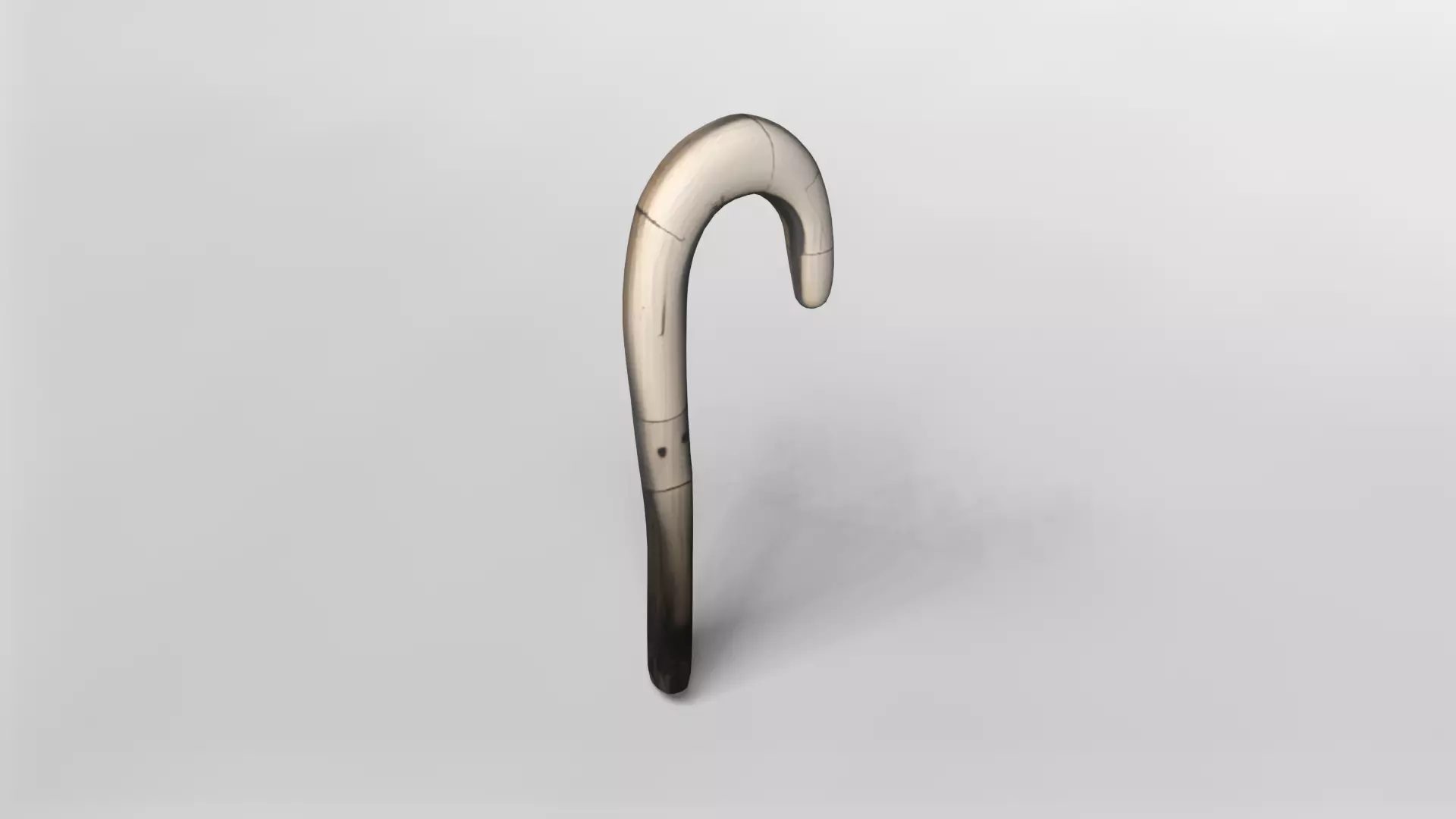 Realistic Wooden Walking Cane 3D Model 3D model_2