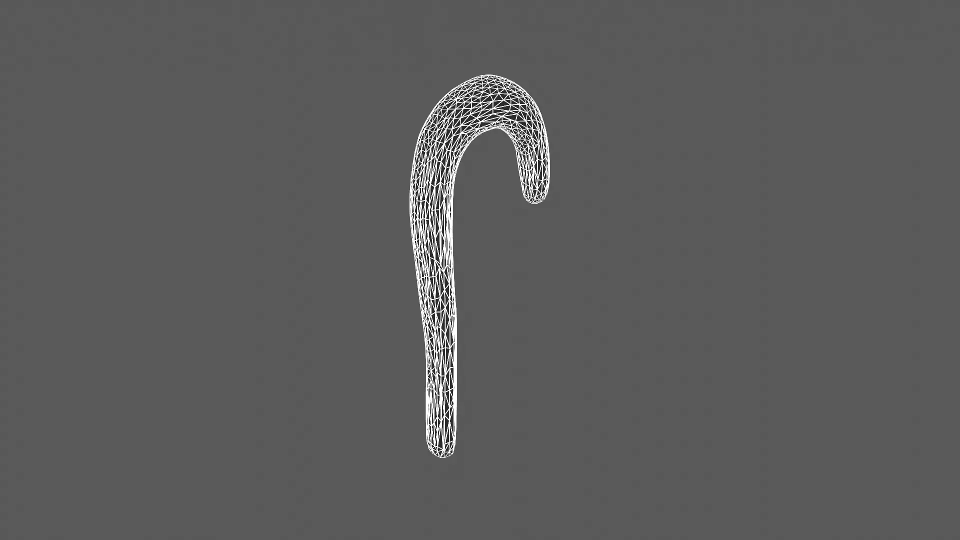 Realistic Wooden Walking Cane 3D Model 3D model_7