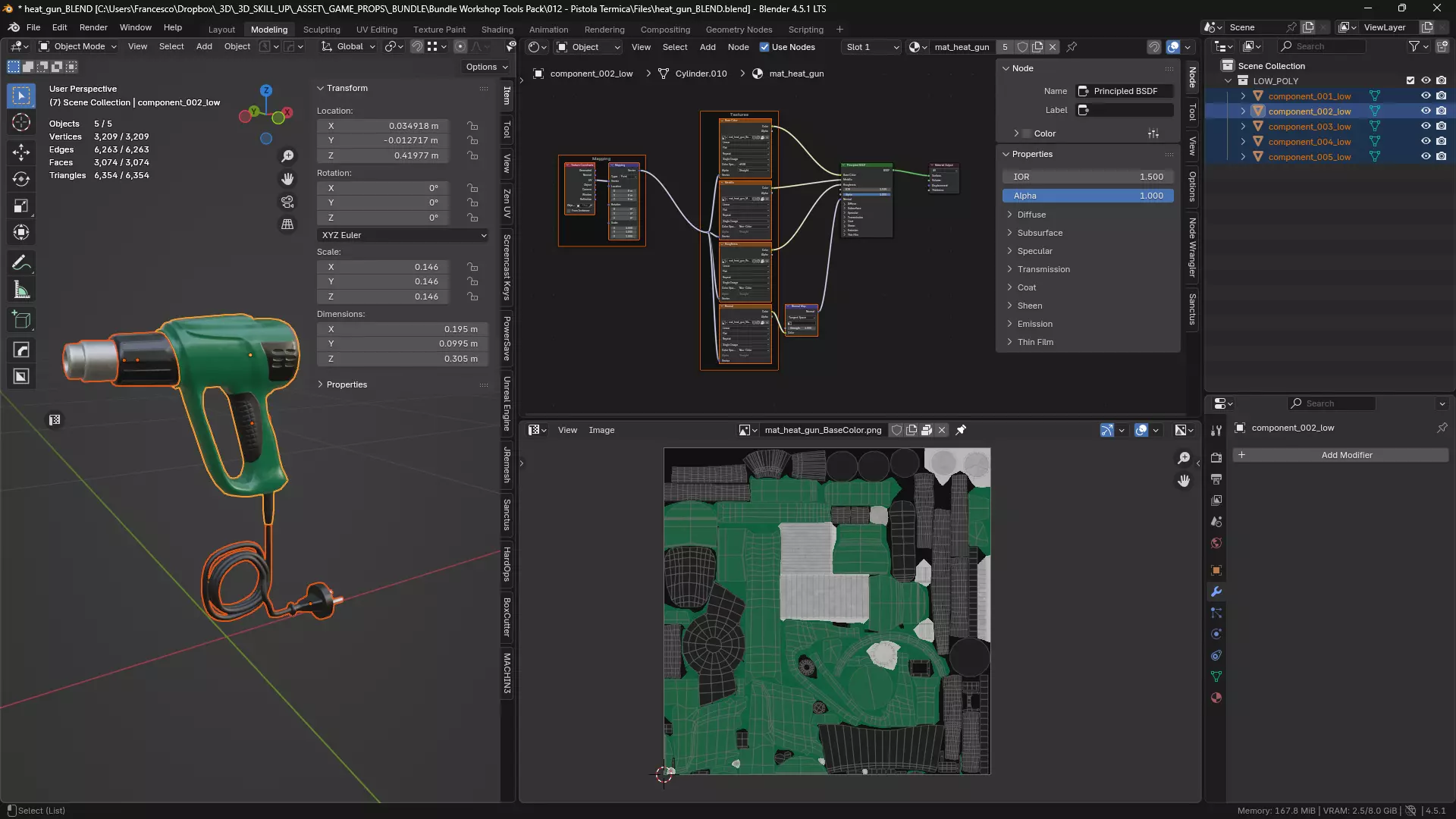 Heat Gun 3D Model Game-Ready Low-poly 3D model_4