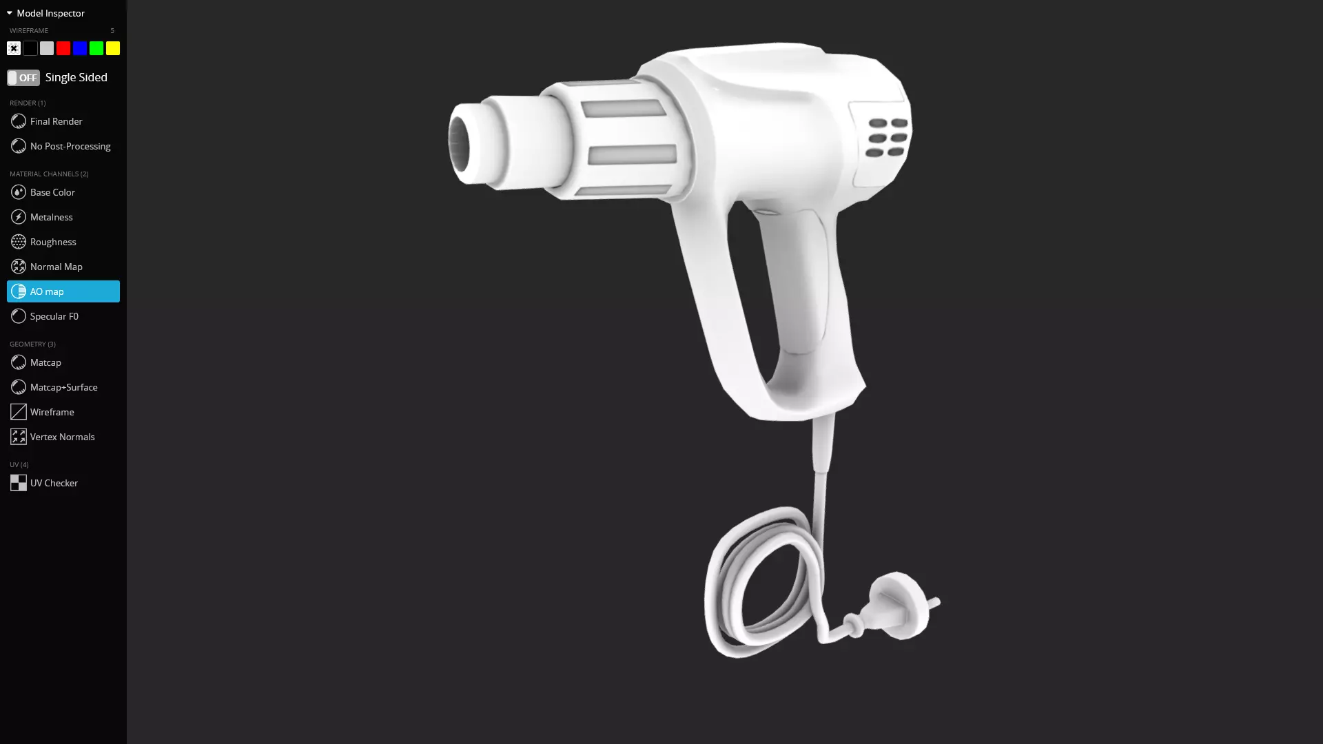 Heat Gun 3D Model Game-Ready Low-poly 3D model_9