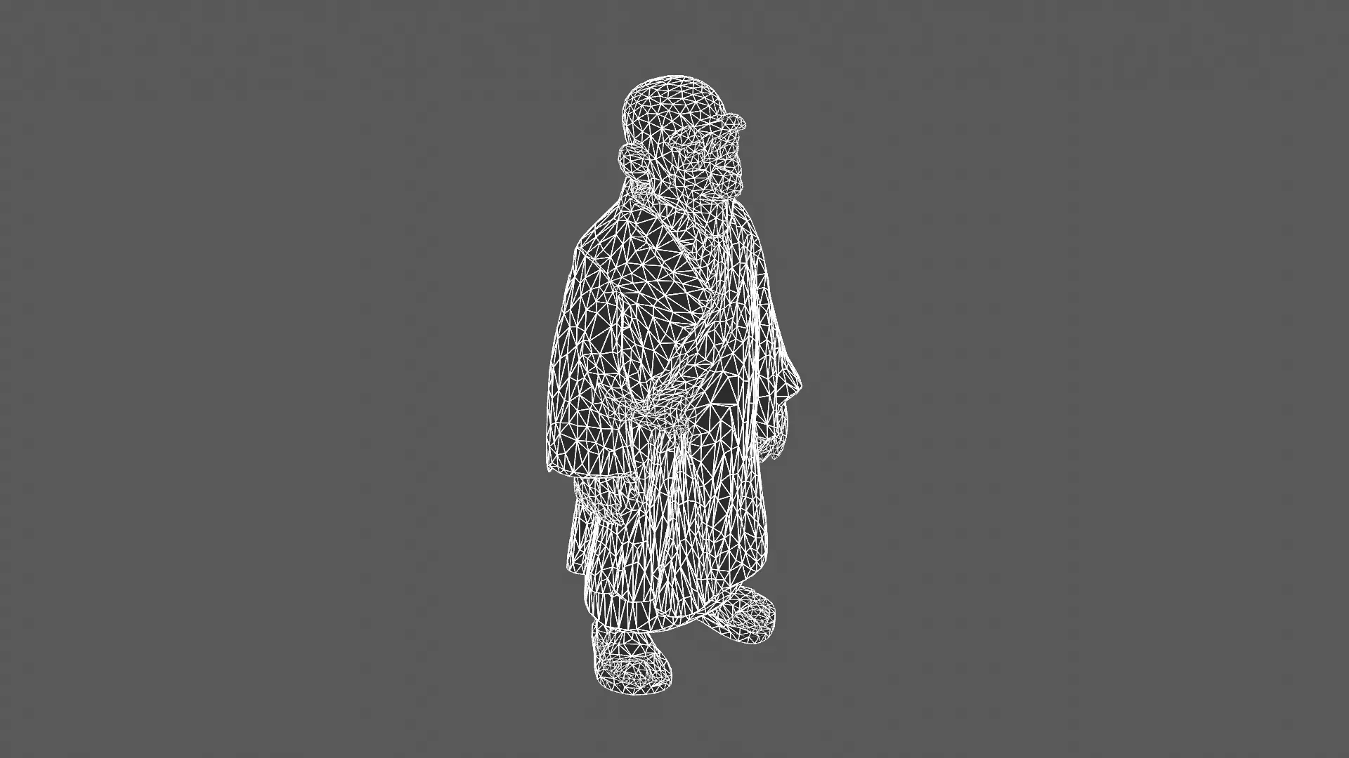 Stylized Elderly Monk 3D Model 3D model_5