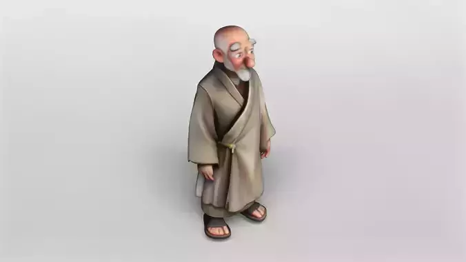 Stylized Elderly Monk 3D Model