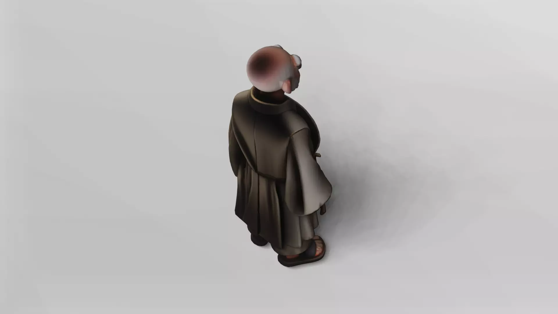 Stylized Elderly Monk 3D Model 3D model_4