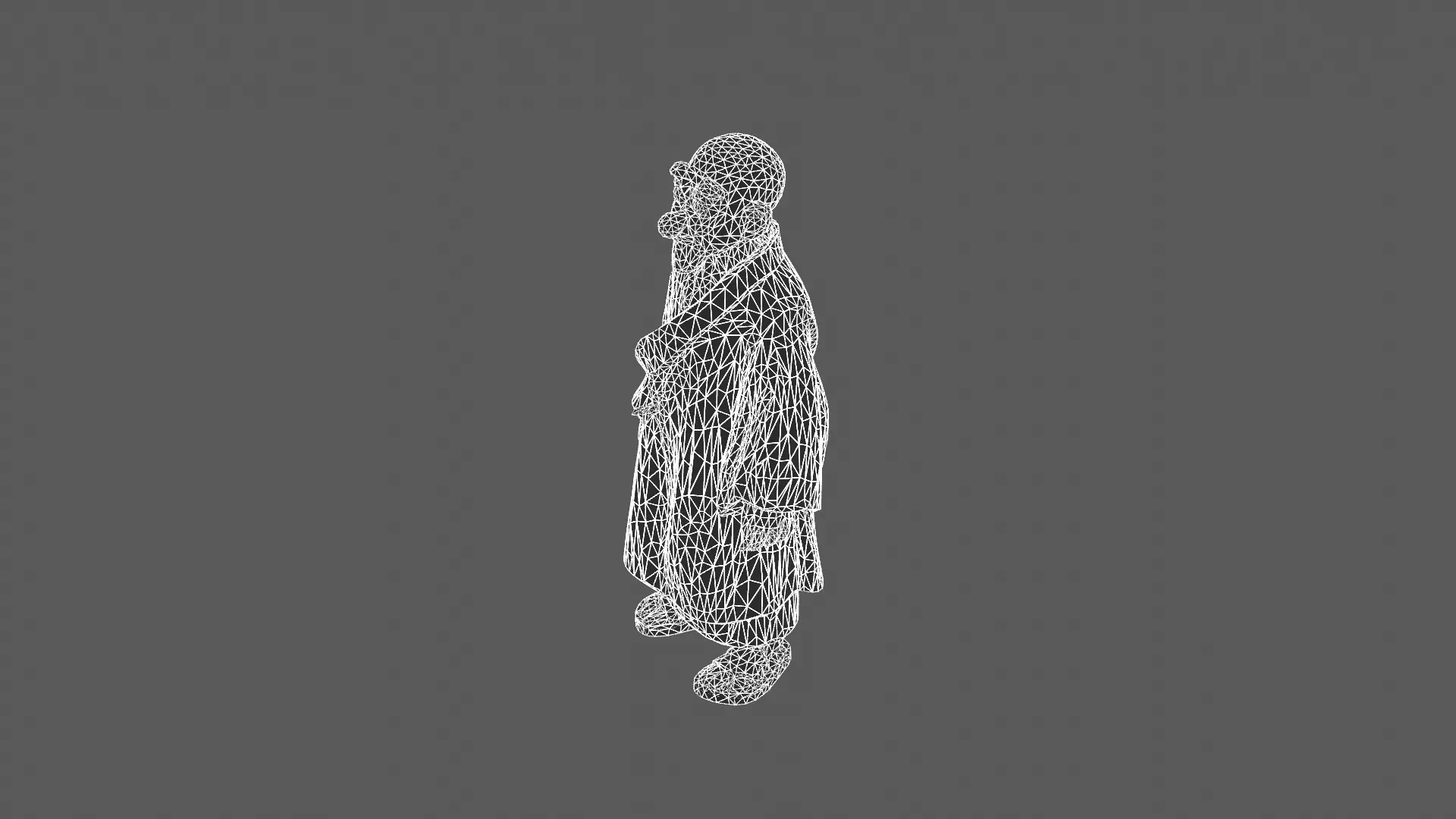 Stylized Elderly Monk 3D Model 3D model_7