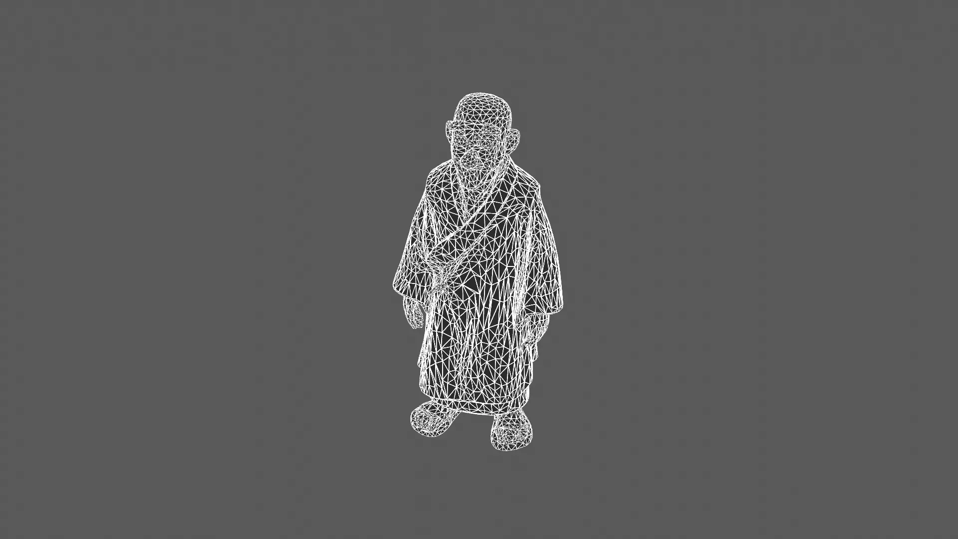 Stylized Elderly Monk 3D Model 3D model_6