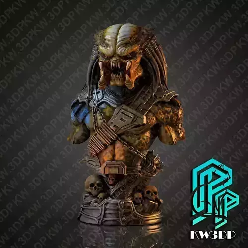 Predator Bust  Premium Collectible 3D Print Model  STL
