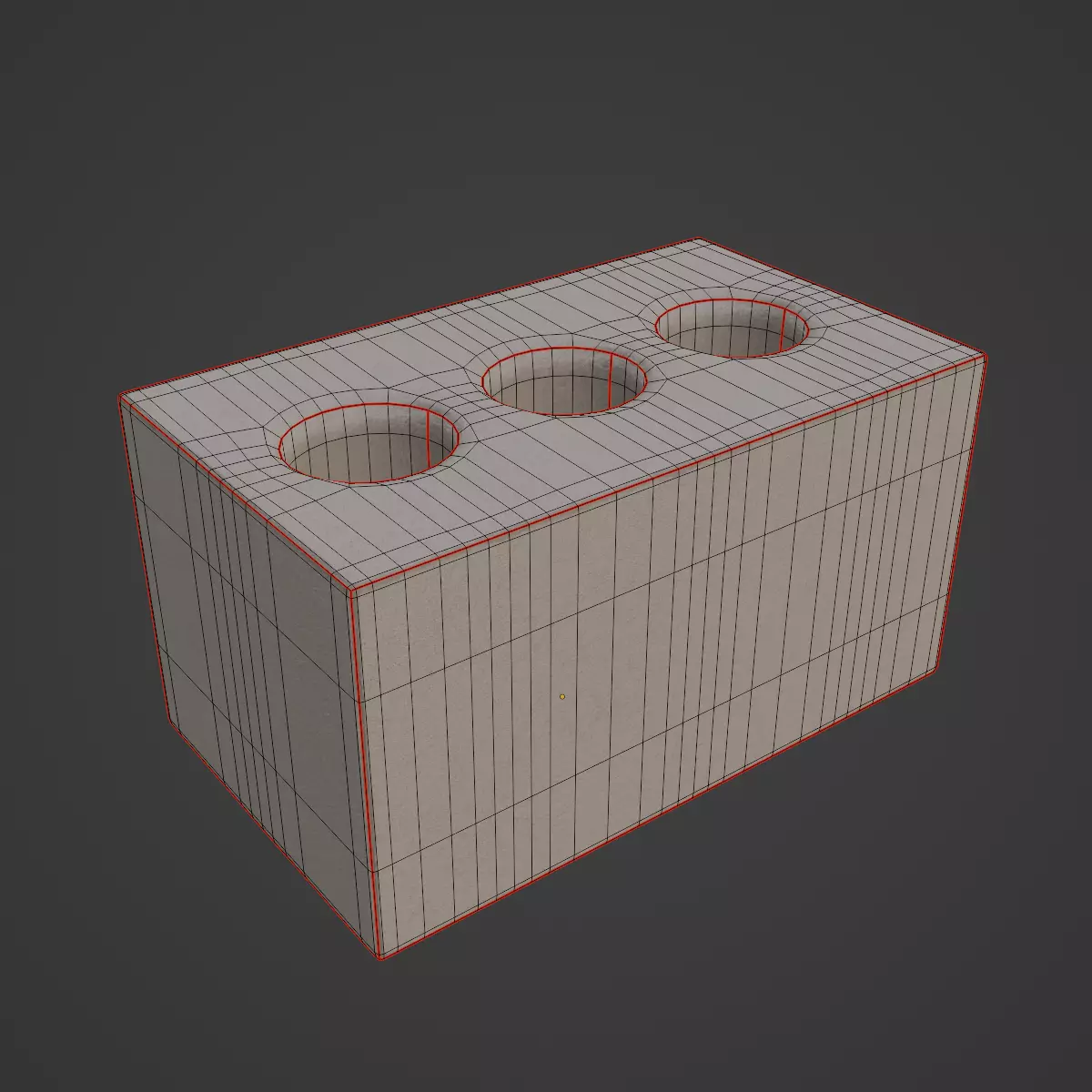 Concrete Brick 05 Low-poly 3D model_7