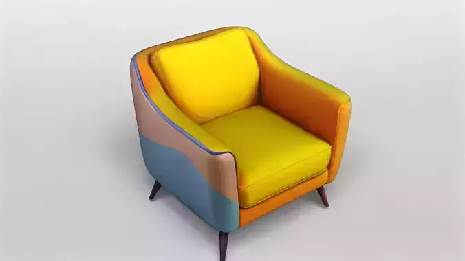 Modern Two-Tone Armchair 3D Model