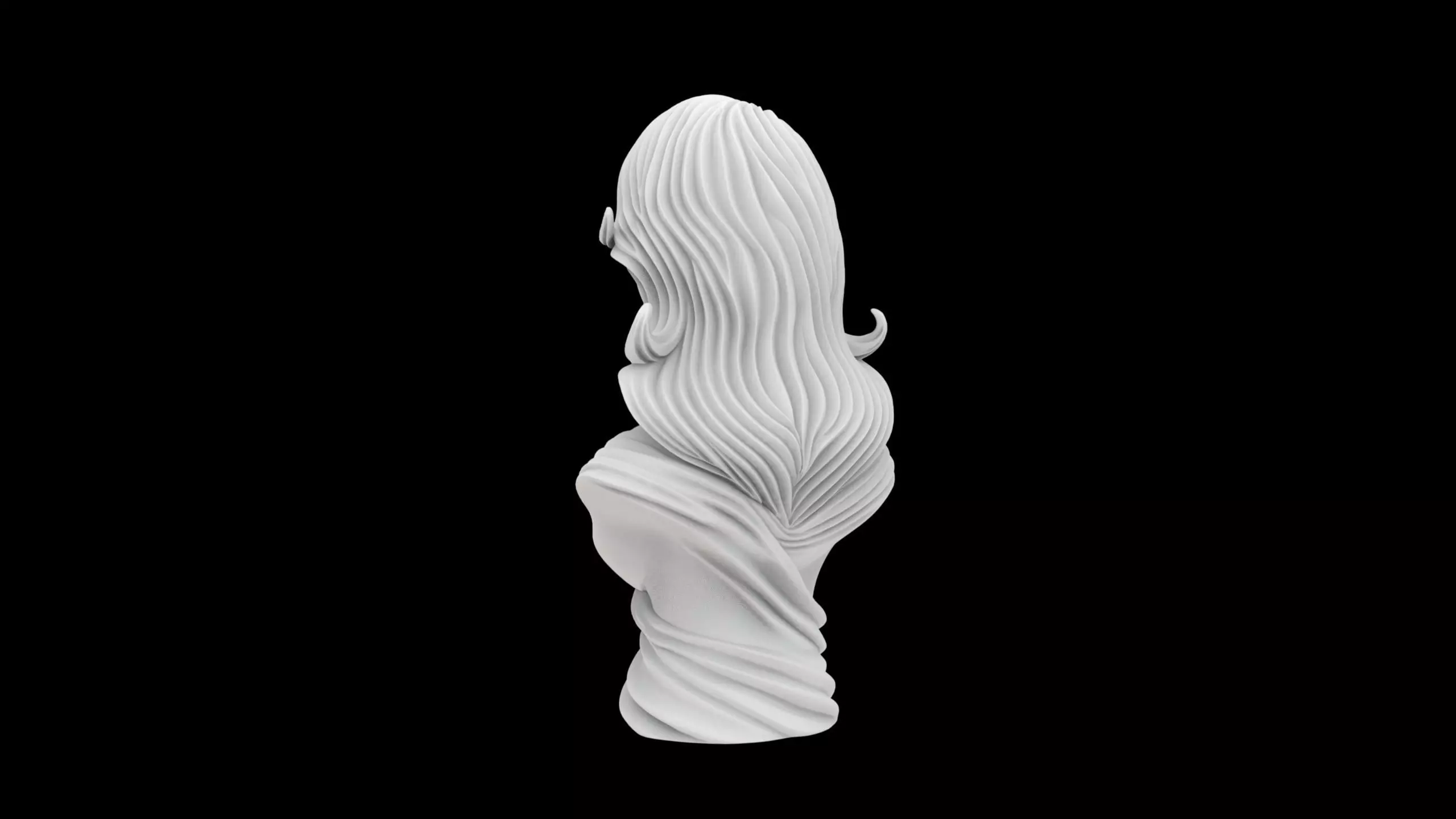 Woman Bust Sculpture 3D Print Model 3D print model_3