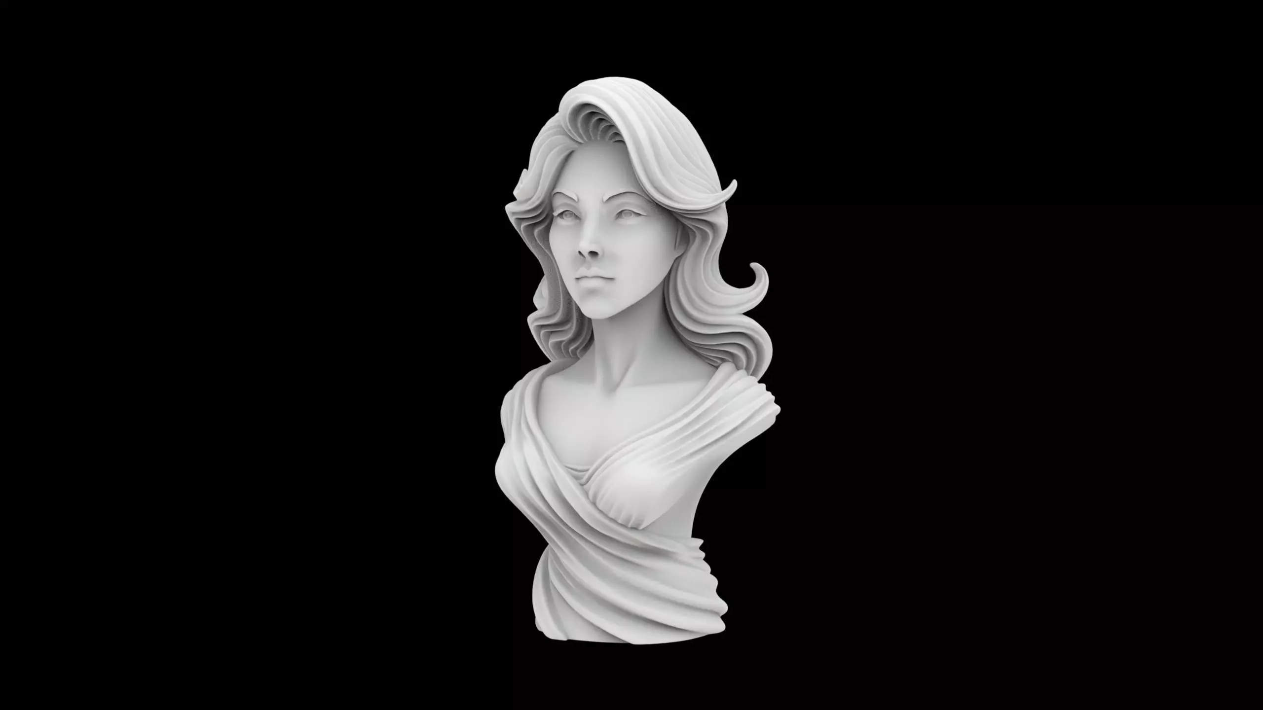 Woman Bust Sculpture 3D Print Model 3D print model_1