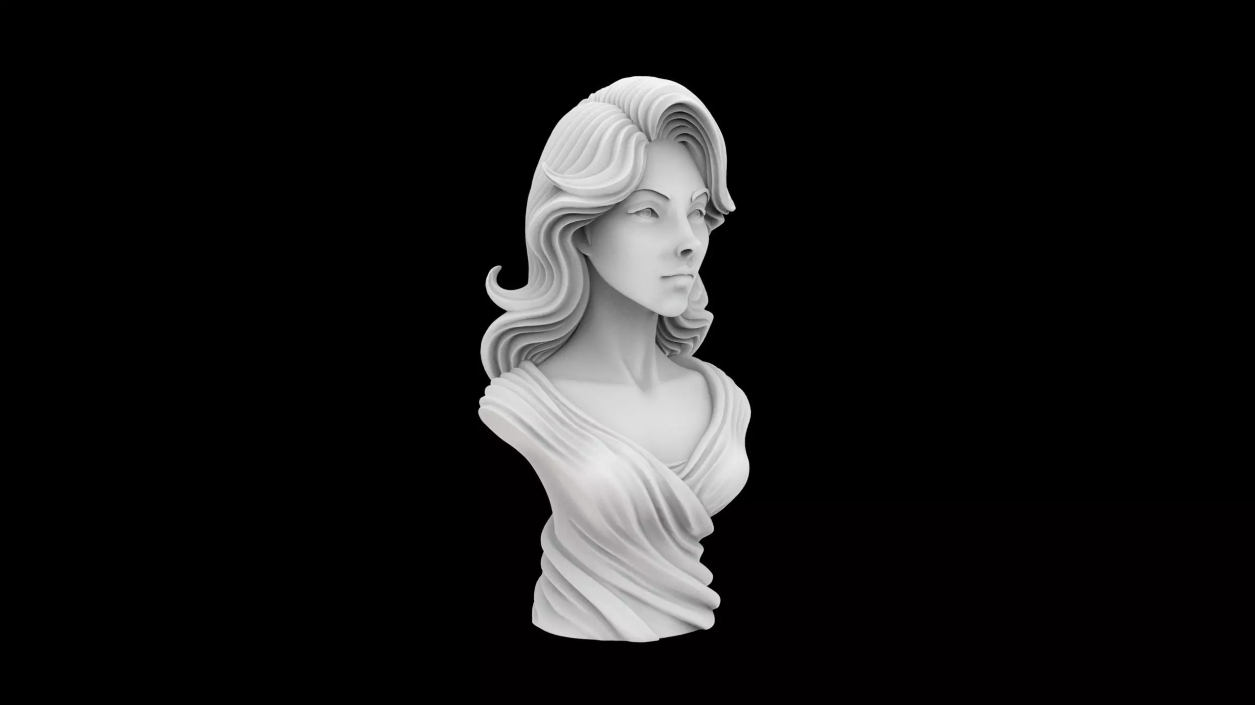 Woman Bust Sculpture 3D Print Model 3D print model_0