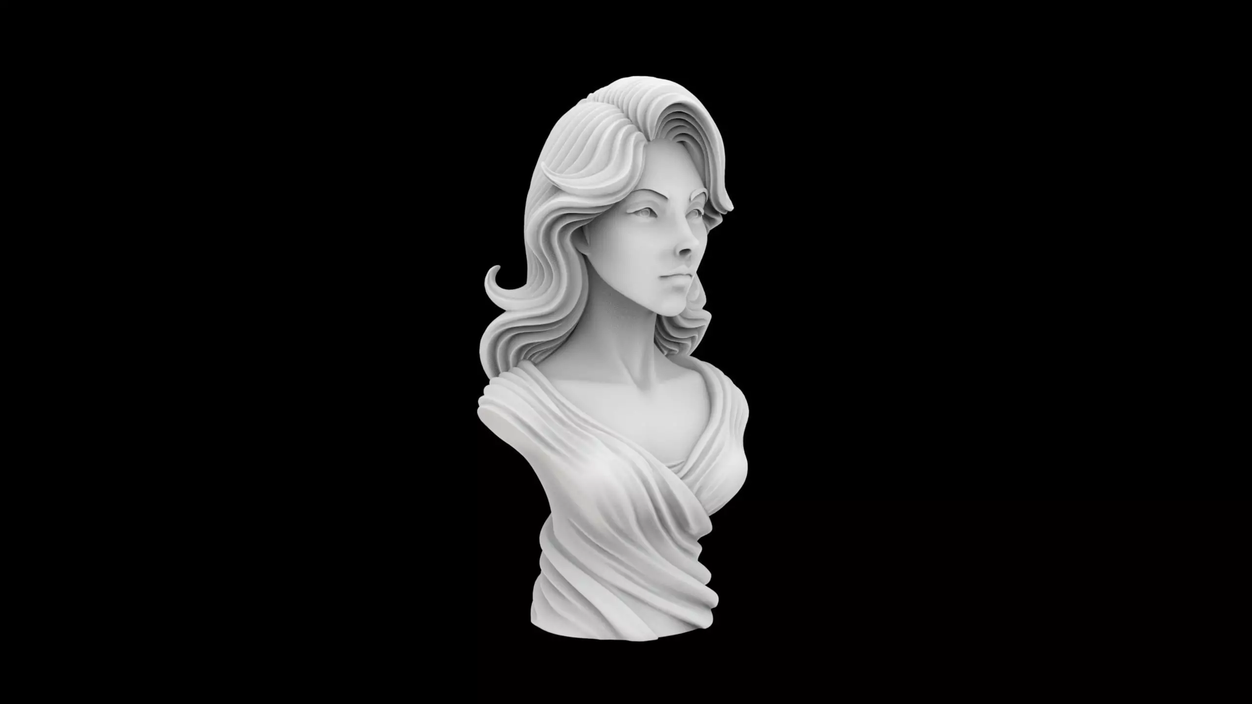Woman Bust Sculpture 3D Print Model 3D print model_6