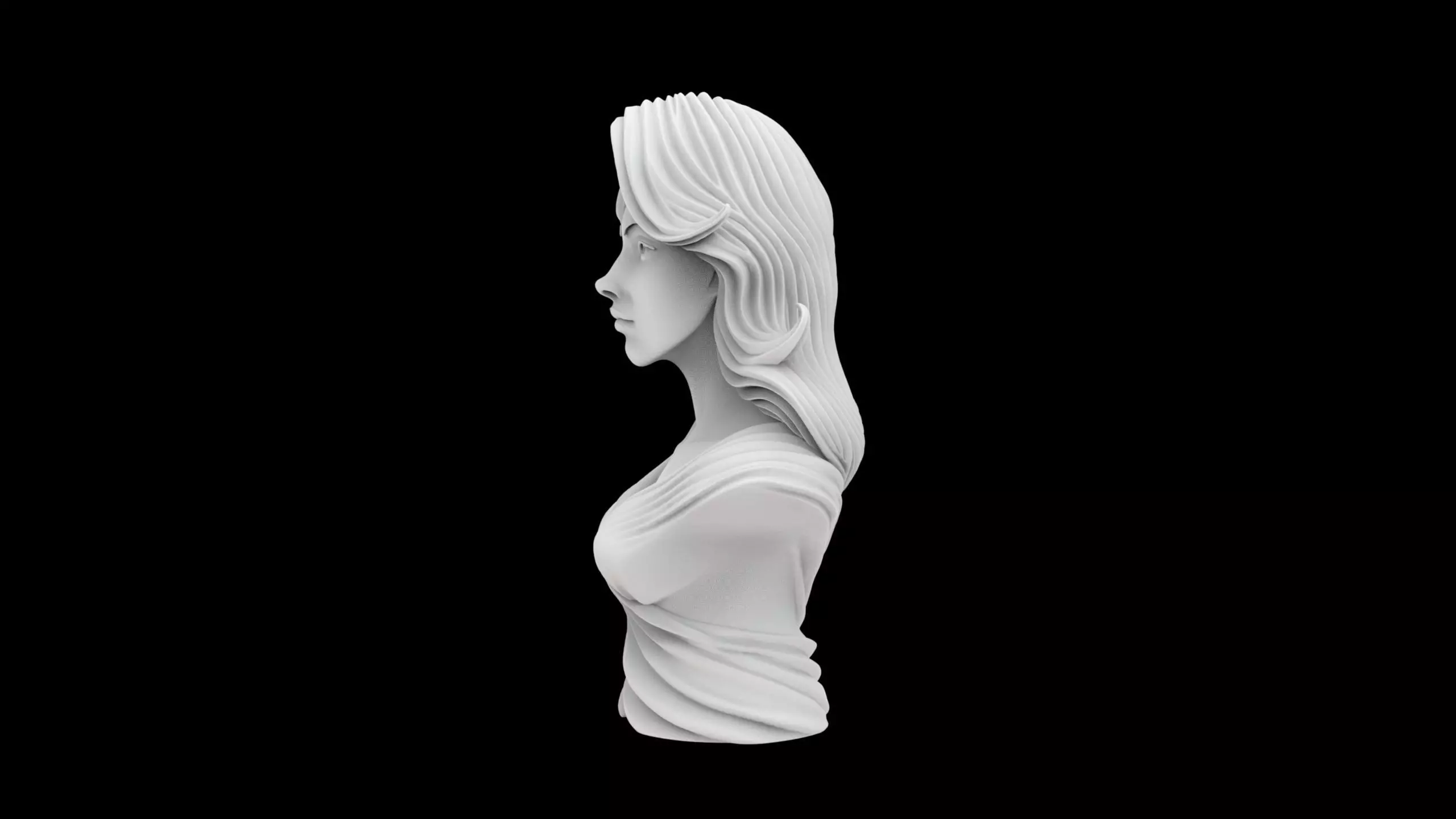 Woman Bust Sculpture 3D Print Model 3D print model_2