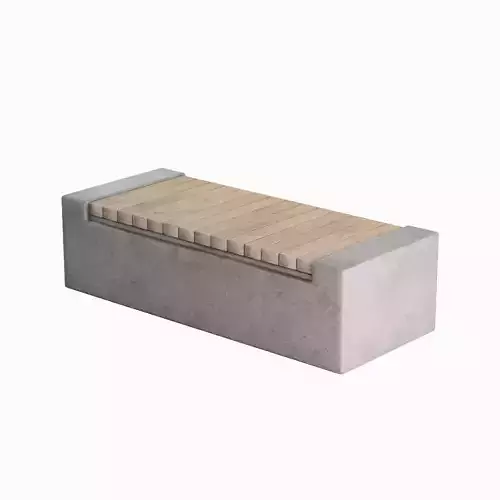 Outdoor Concrete Bench 04 Low-poly 3D model