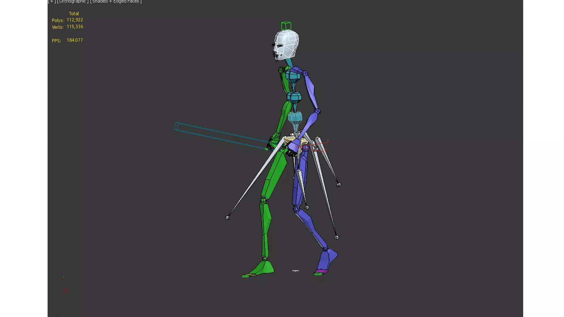 Ancient Chinese warrior  Low-poly 3D model_20