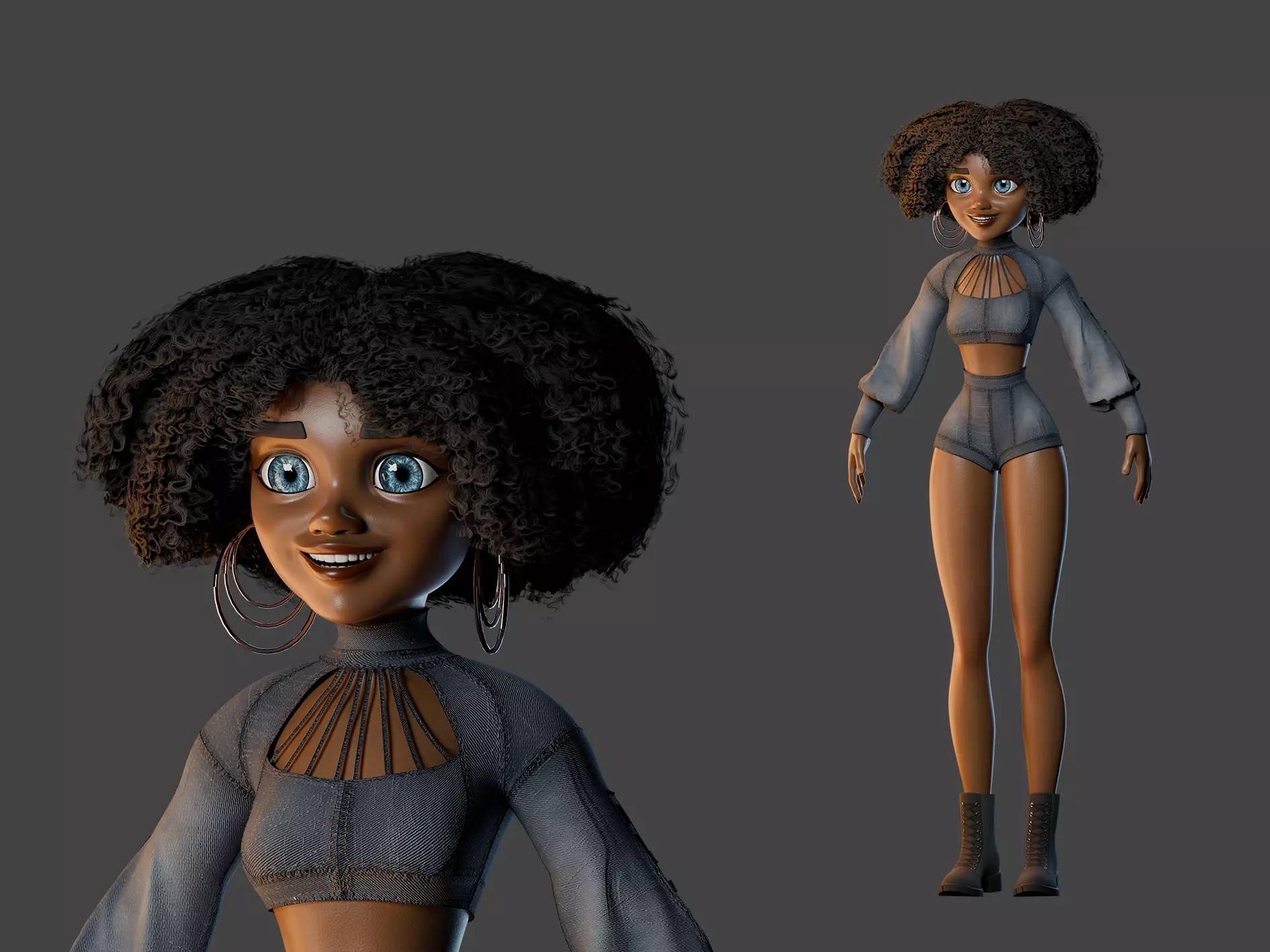 Cartoon Girl Model Sofia Low-poly 3D model