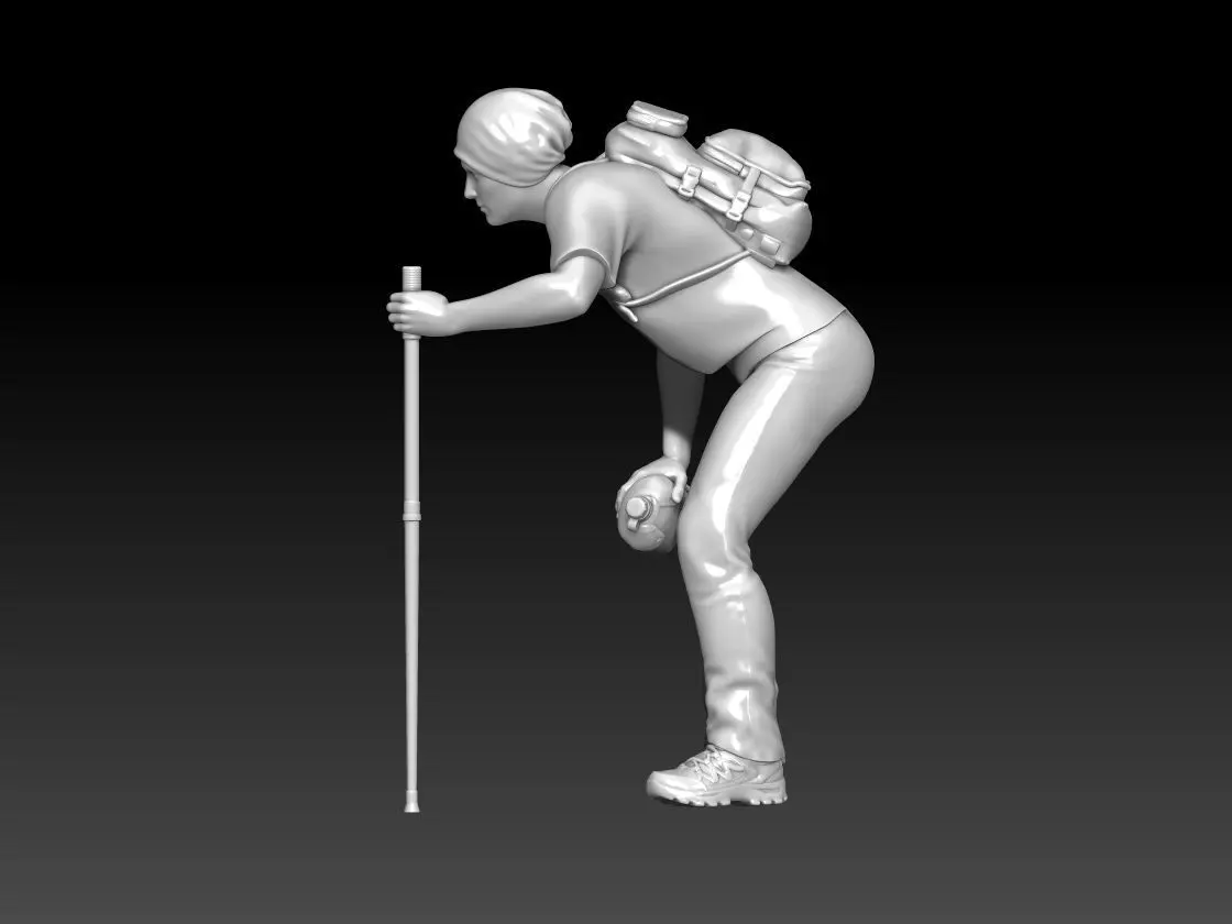 mountain trekking group boy 3 3D print model_2