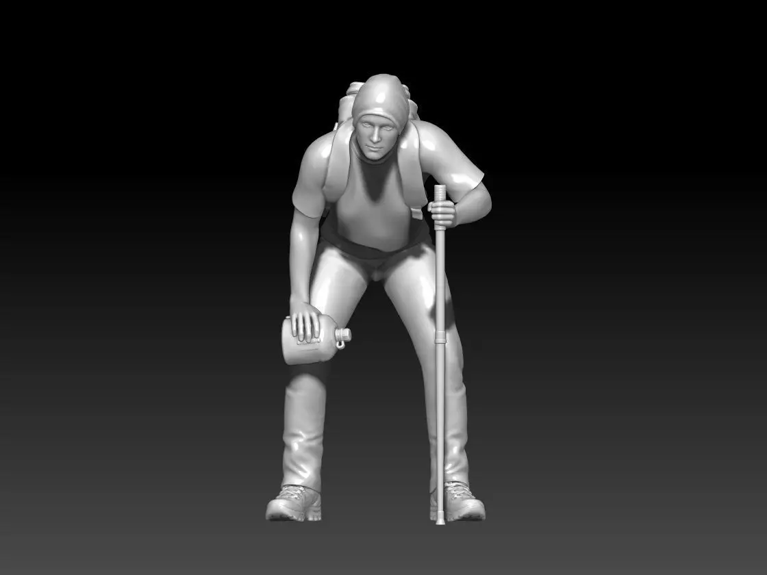 mountain trekking group boy 3 3D print model_1