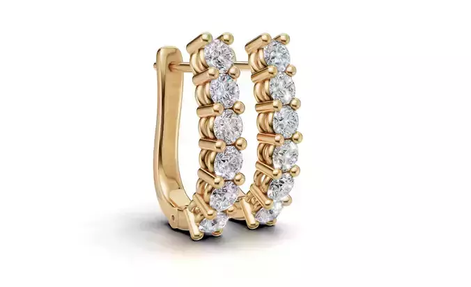 AV 706 Diamond Ladies Huggies Hoop-Earrings