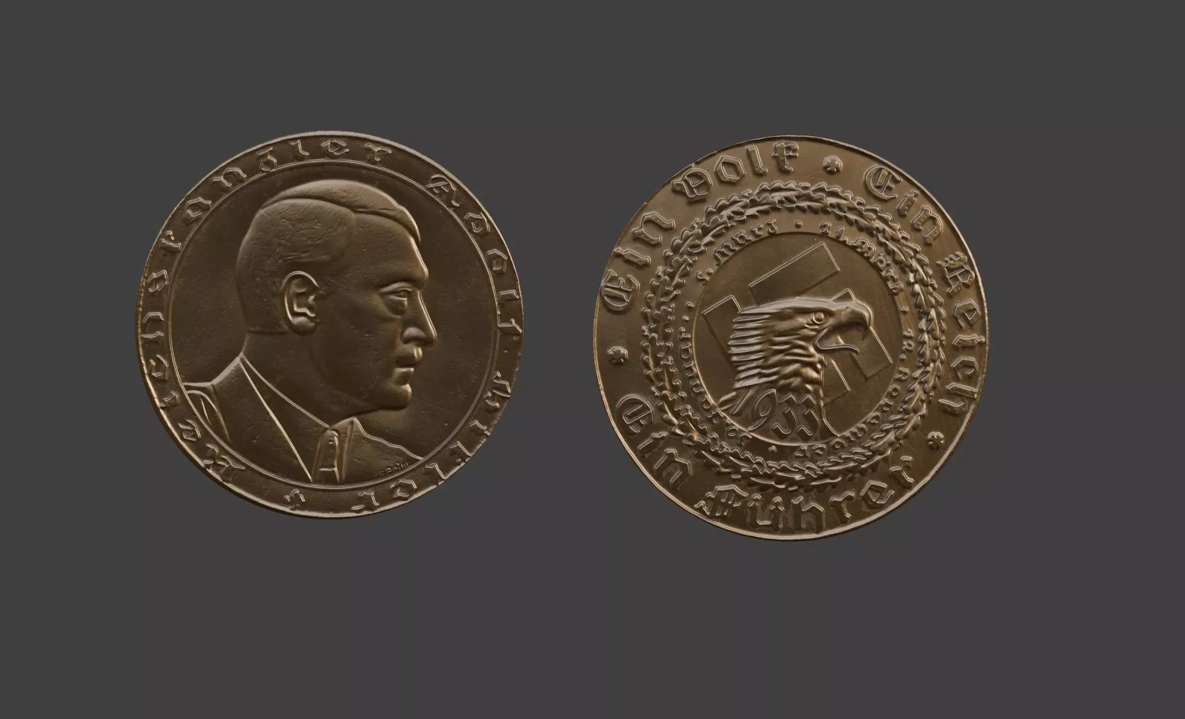 4 important anniversaries of evil - Medal ww2 3D model_4