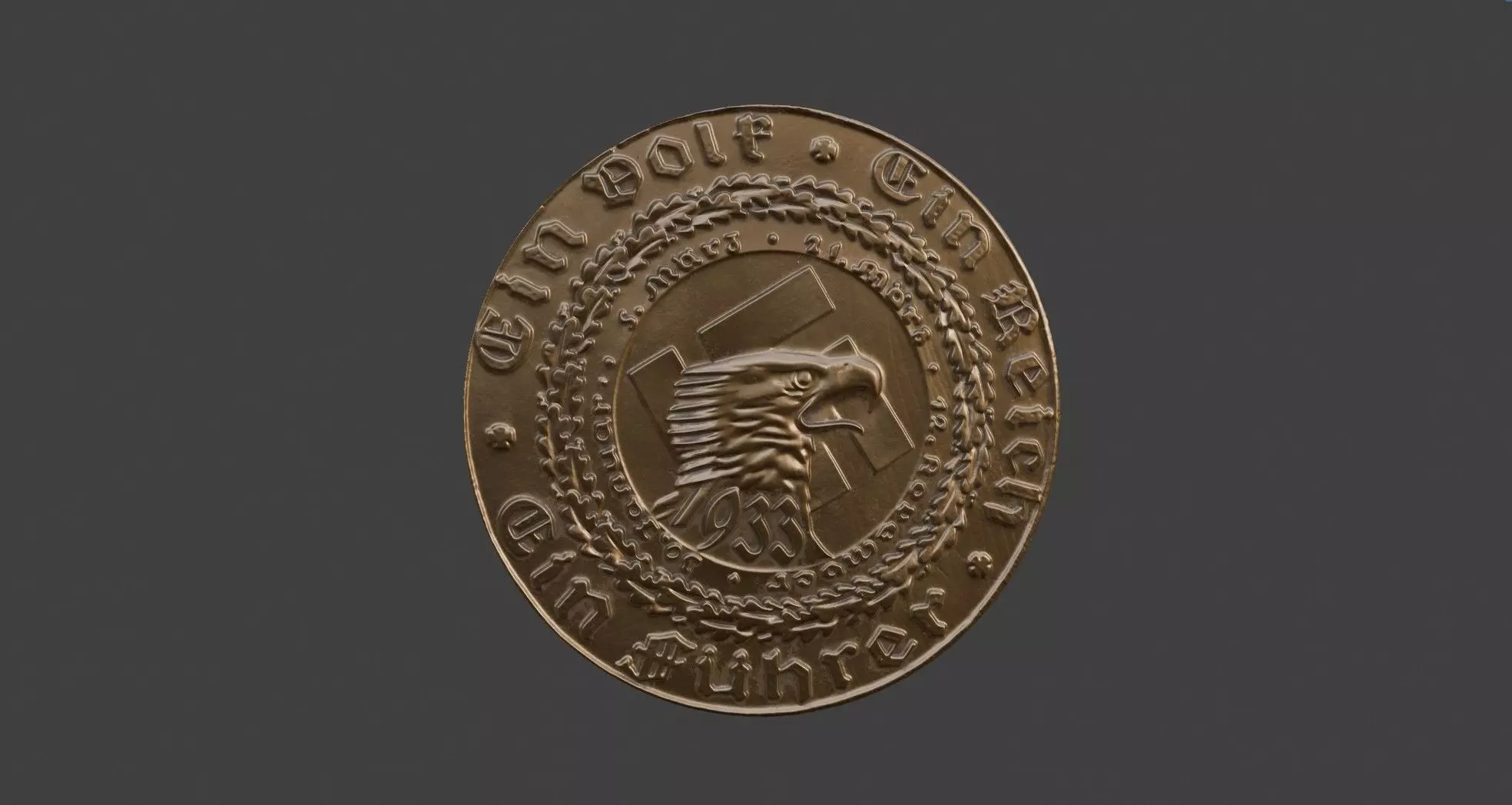 4 important anniversaries of evil - Medal ww2 3D model_7