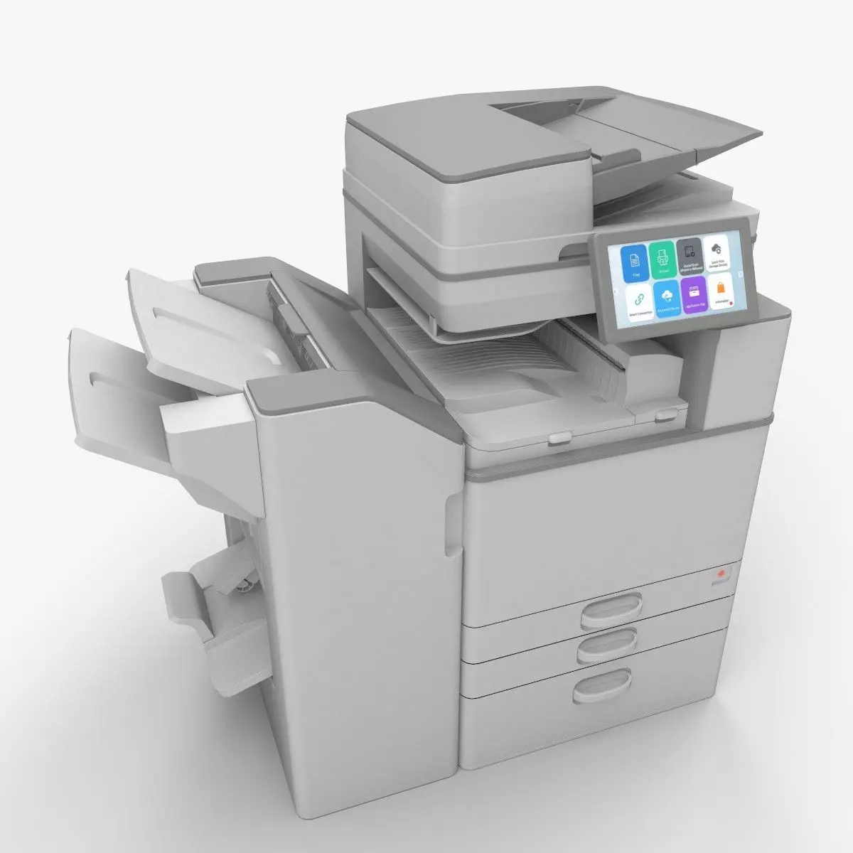 Office Printer Copier with Finisher Low-poly 3D model