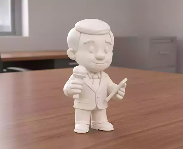 Cartoon Reporter 3D Printable