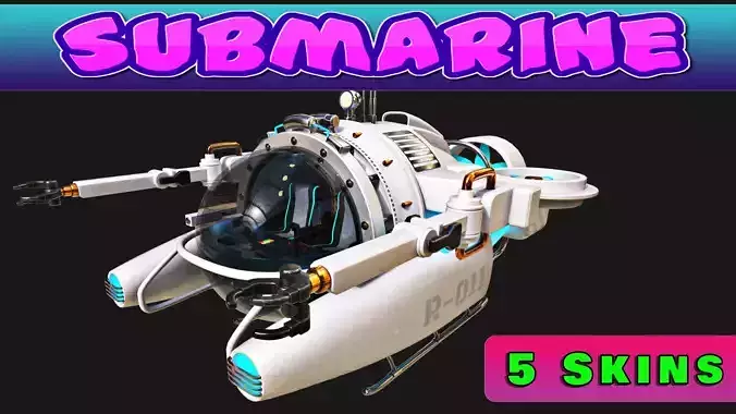 Submarine Low-poly 3D model