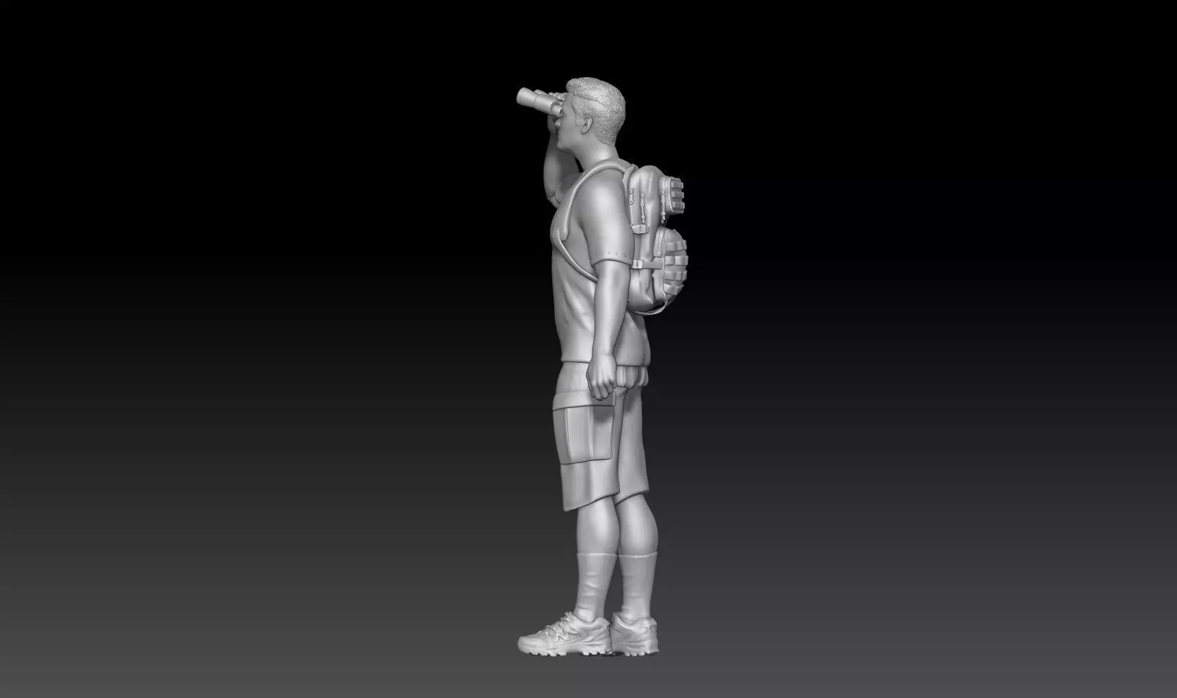 mountain trekking group boy 4 3D print model_2
