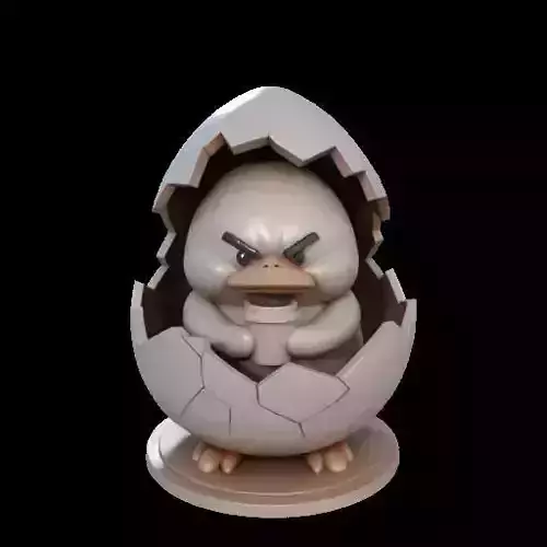 Angry Coffee Duck in Egg