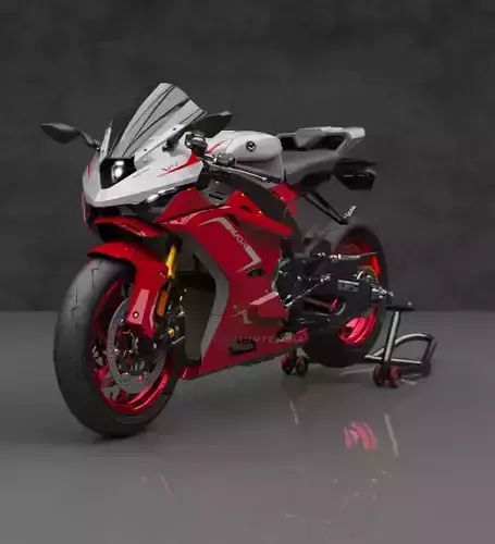 Trisula XV-0RS V4 Engine Superbike Concept 3D model Trisula XV-0RS V4 Engine Superbike Concept 3D model