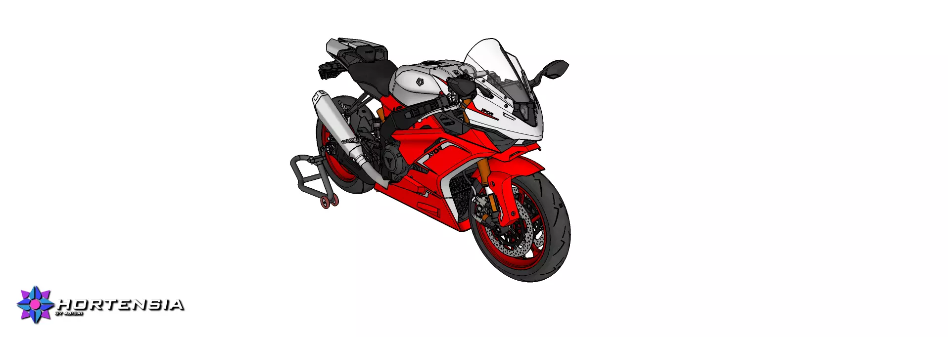 Trisula XV-0RS V4 Engine Superbike Concept 3D model_10