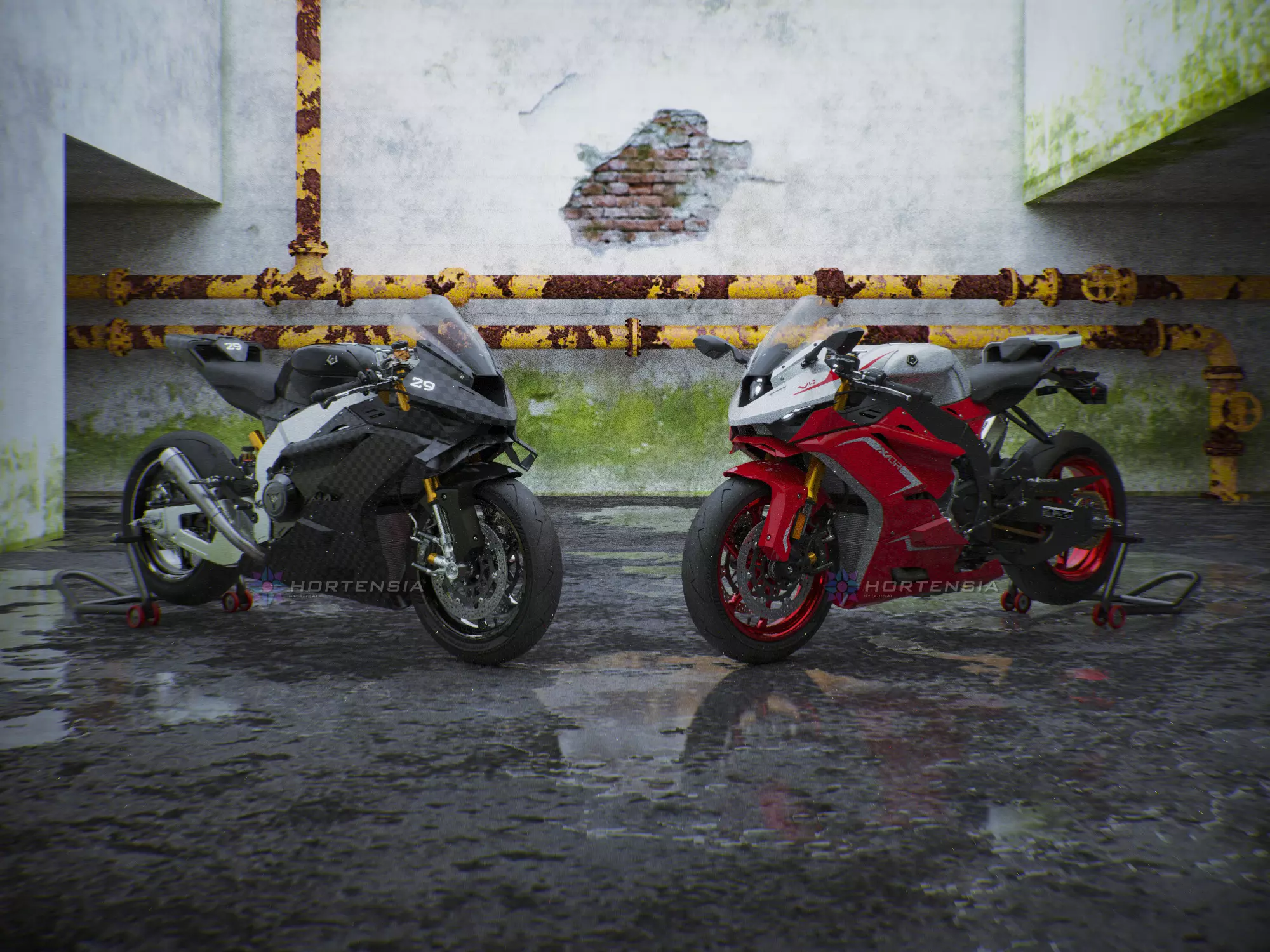 Trisula XV-0RS V4 Engine Superbike Concept 3D model_12