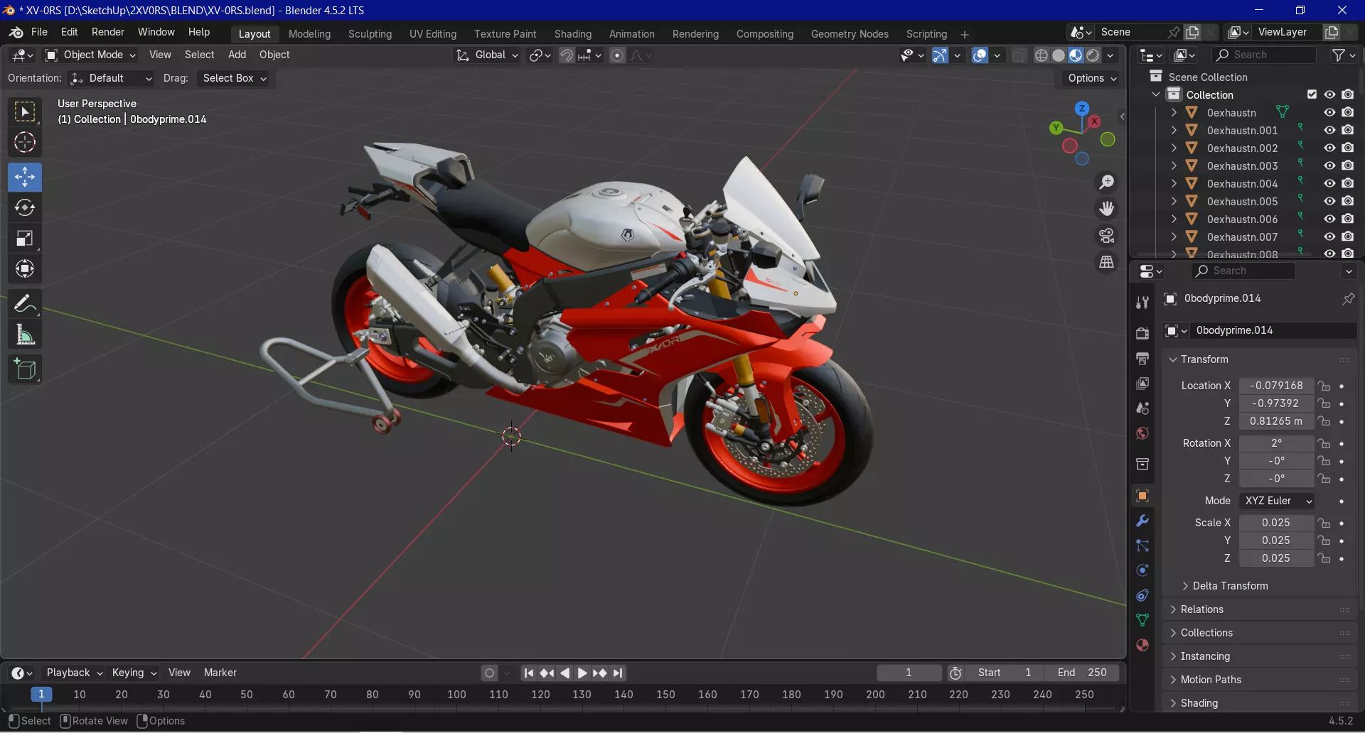 Trisula XV-0RS V4 Engine Superbike Concept 3D model_9