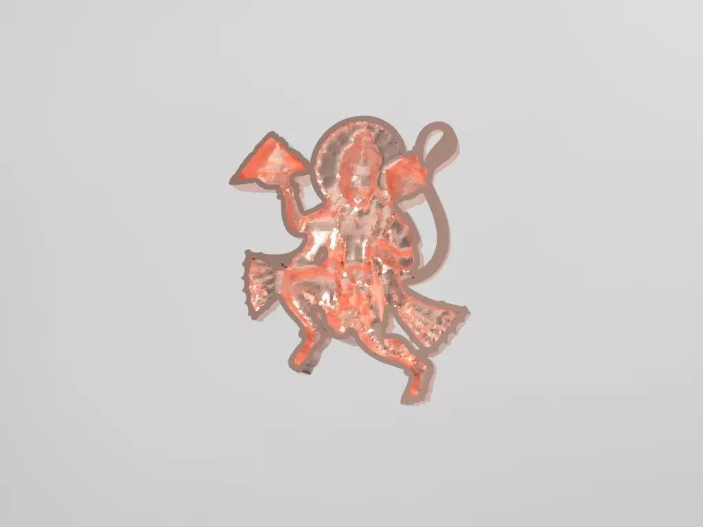Hanuman murti gold 3D print model_4
