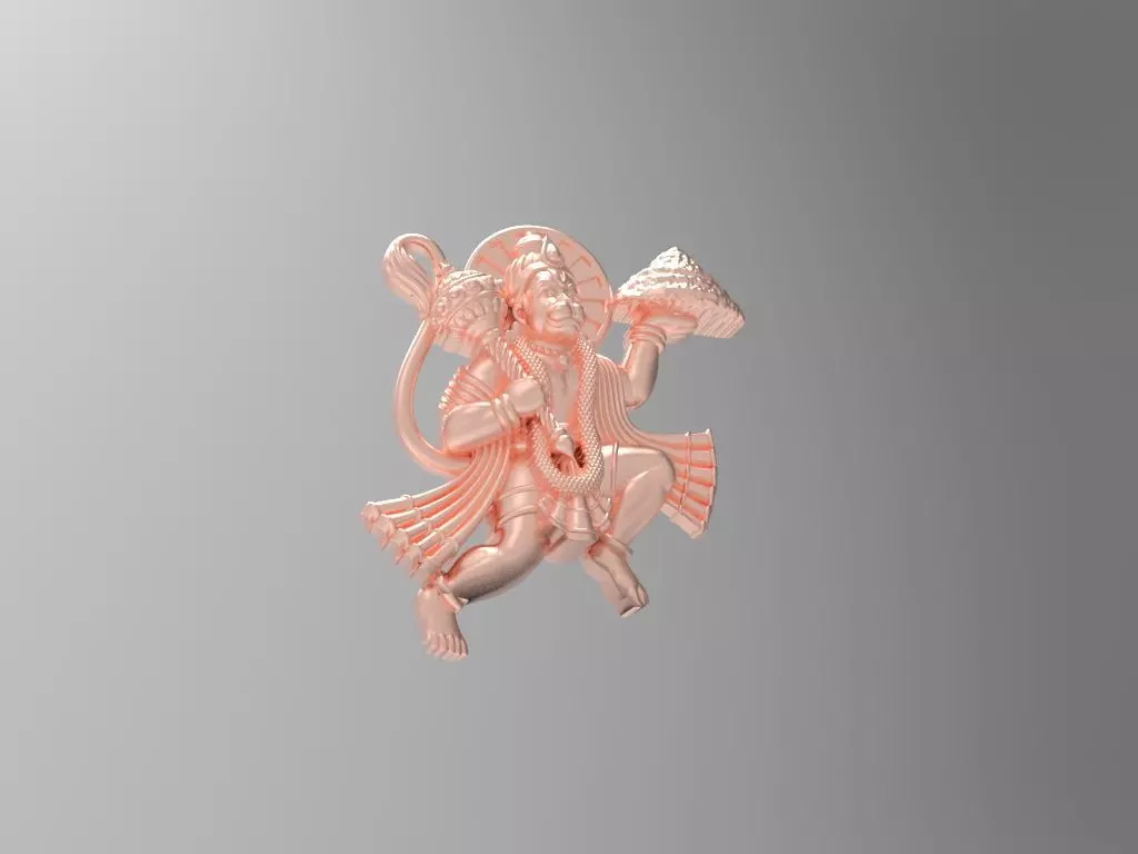 Hanuman murti gold 3D print model_1