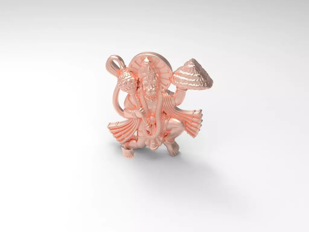 Hanuman murti gold 3D print model_2