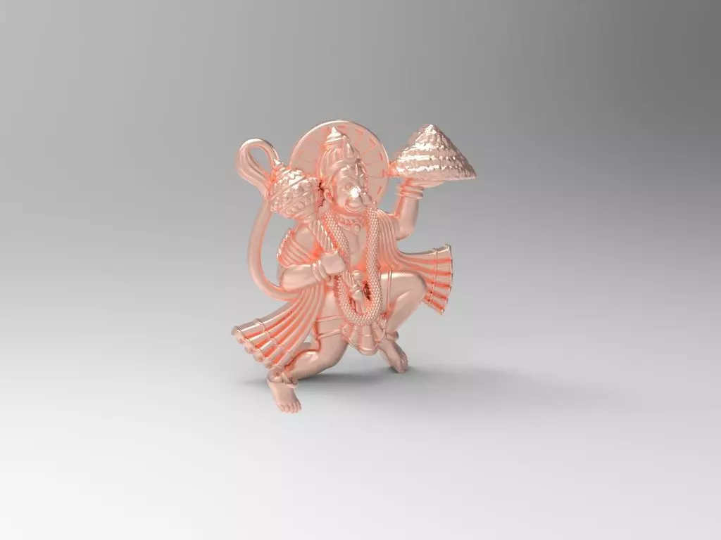 Hanuman murti gold 3D print model_0