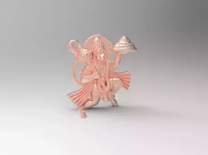 Hanuman murti gold 3D print model