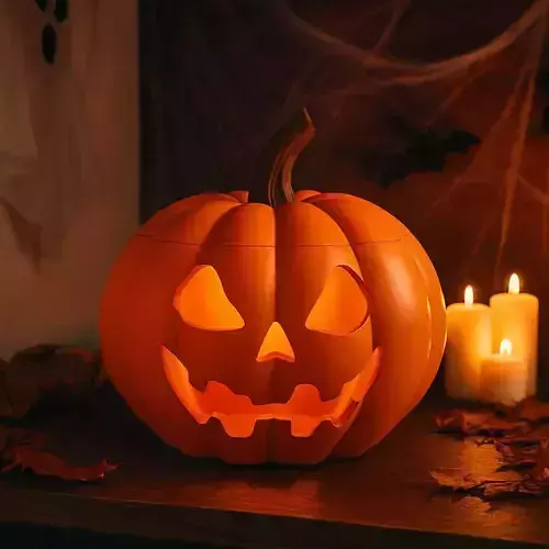 Halloween Pumpkin Basket 3D Model STL for Printing Decoration 